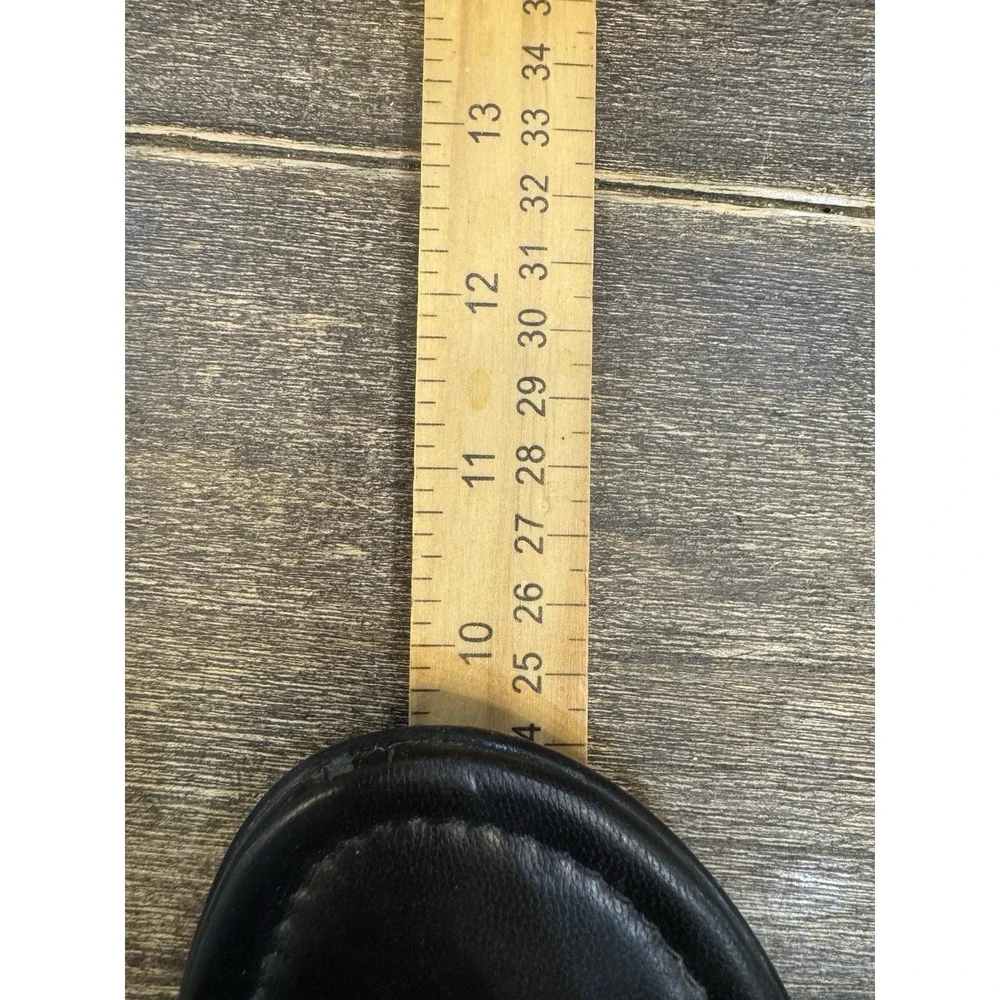 Brighton‎ Lilian Black Leather Wedge Mules Size 8 Silver